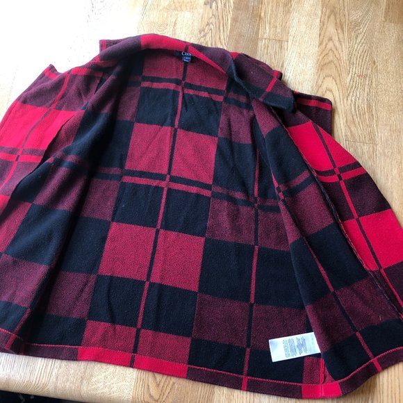 Chaps Asymmetrical Buffalo Plaid Vest Soft Cozy XL - Picture 3 of 9